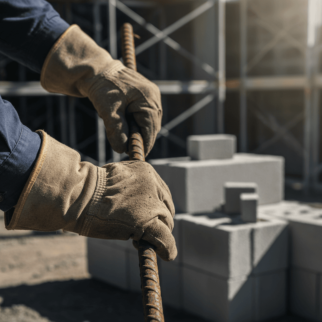 Contractor checking website on smartphone at Pennsylvania job site