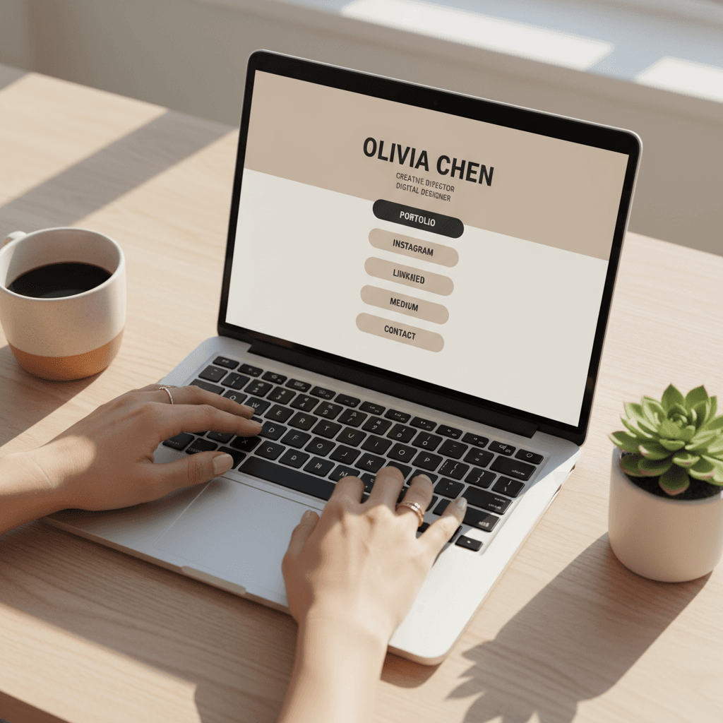 website mockup on a monitor in a simple office